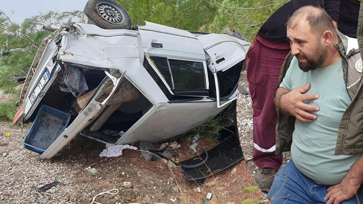 Takla atan arabada gözünü açtı! Şoka girdi