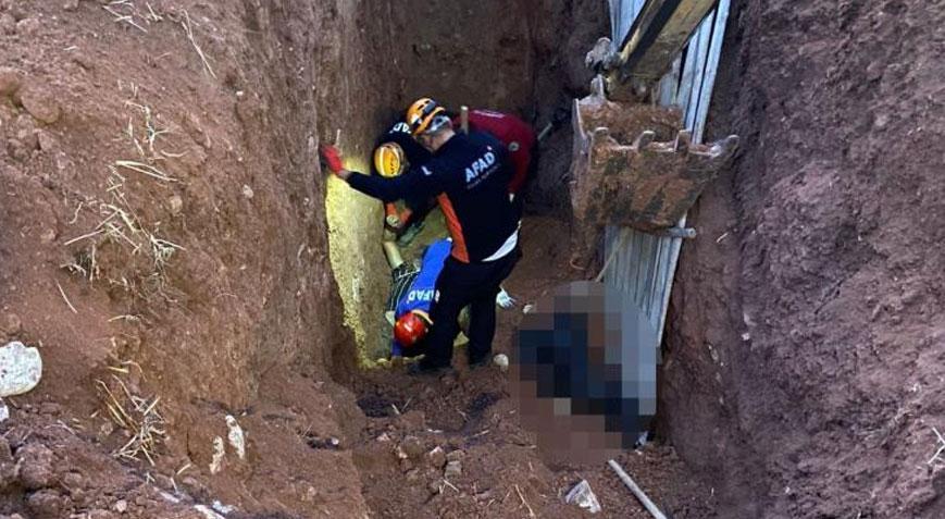 Feci son! Toprak yığının altında kalarak can verdi