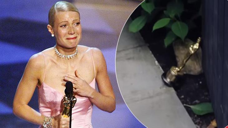 Gwyneth Paltrow, Oscar heykelciğini kapıyı tutması için kullanıyor!