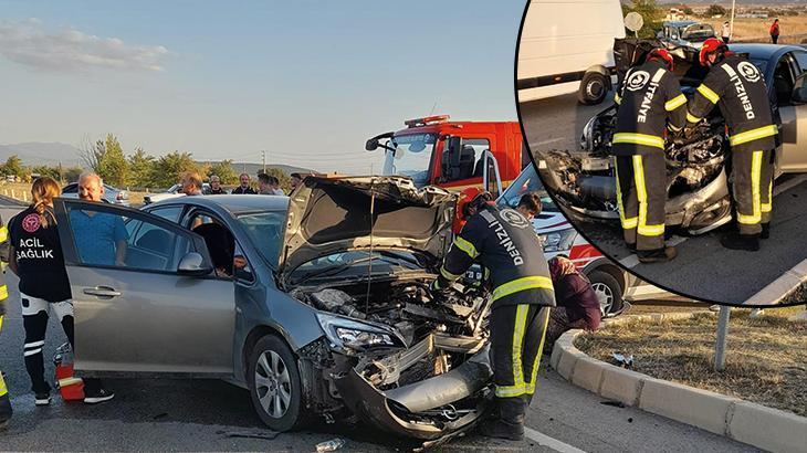 Denizli’de feci kaza! Otomobil ile hafif ticari araç çarpıştı; 1 ölü, 5 yaralı