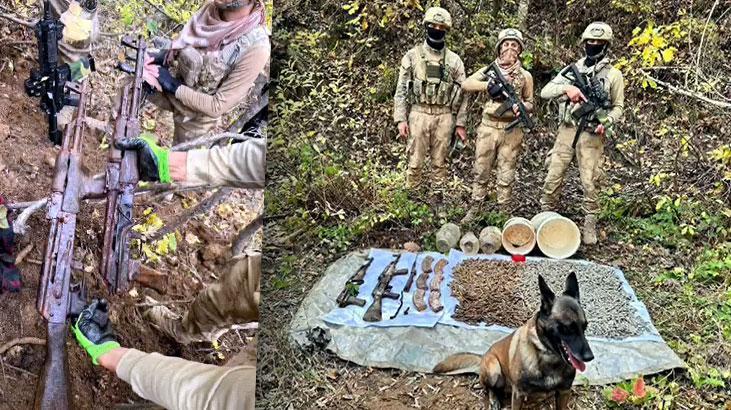 Bitlis kırsalında toprağa gömülü silah ve mühimmat ele geçirildi