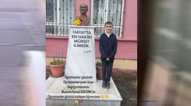 Atatürk'ün öğretmenler gününü kutladı! Gören herkesi duygulandırdı