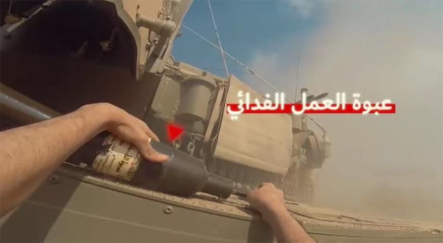 İzzeddin el-Kassam Tugayları sıcak görüntüleri paylaştı! İsrail zırhlıları böyle vuruldu