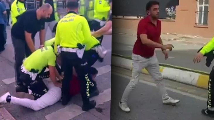 Kadıköy’de Fenerbahçe maçı öncesi kavga! Caddeyi bariyerle kapatan işçilere saldırdı