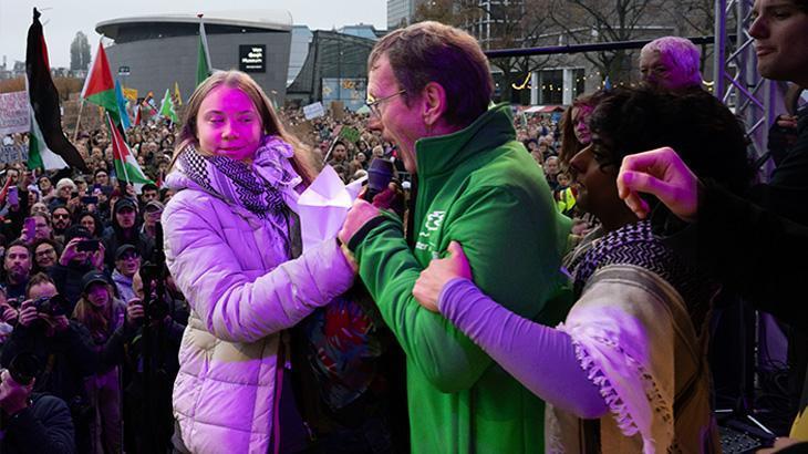 Konu Filistin’e gelince sahneye atladı! Greta neye uğradığını şaşırdı