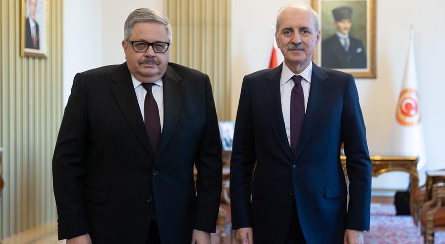 Meclis Başkanı Kurtulmuş Rusya’nın Ankara Büyükelçisi’ni kabul etti