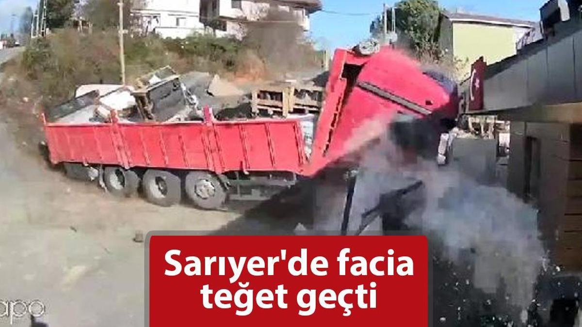 Sarıyer’de feci kaza! Facianın eşiğinden dönüldü