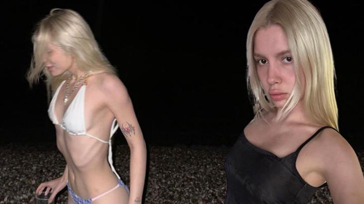 Aleyna Tilki kasım ayında denize girdi! Zayıflığı dikkat çekti