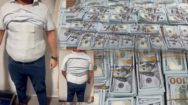 Bu halde Türkiye’ye geldi! Vücudundan deste deste para, bavulda da para sayma makinesi