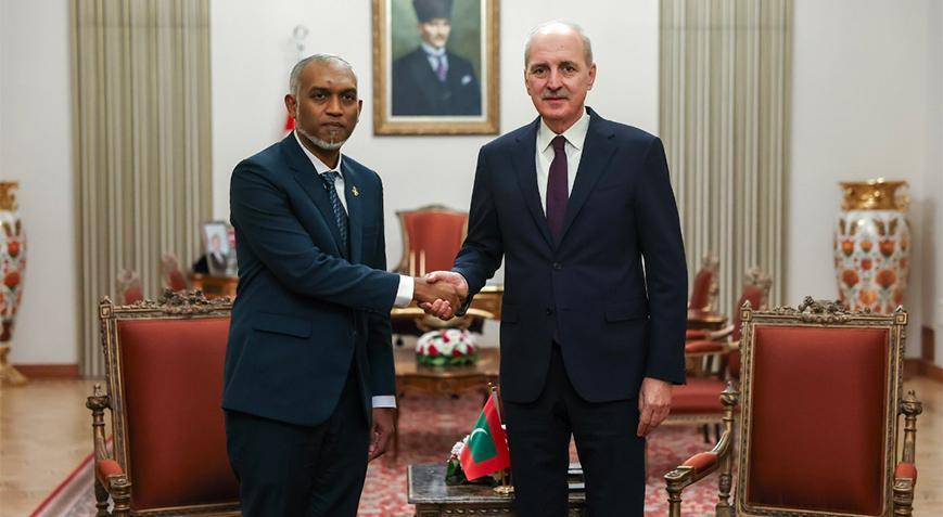 Meclis Başkanı Kurtulmuş Maldivler Cumhurbaşkanı Muhammed Muizzu ile görüştü
