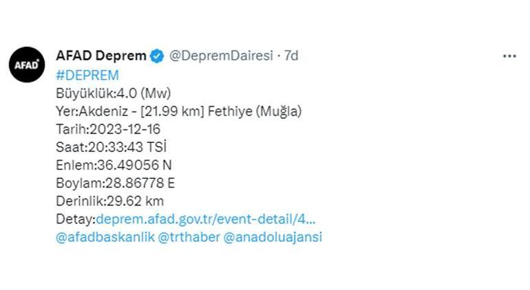 Muğla'da korkutan deprem! Son deprem büyük paniğe neden oldu