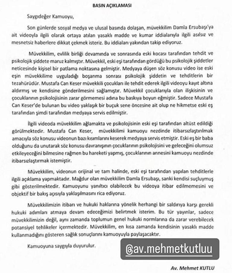 Damla Ersubaşı'ndan uyuşturucu ve kumar itirafı sonrası yeni açıklama!