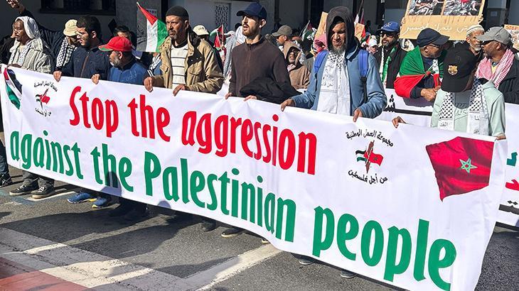 Fas’ta Filistin’e destek gösterisi