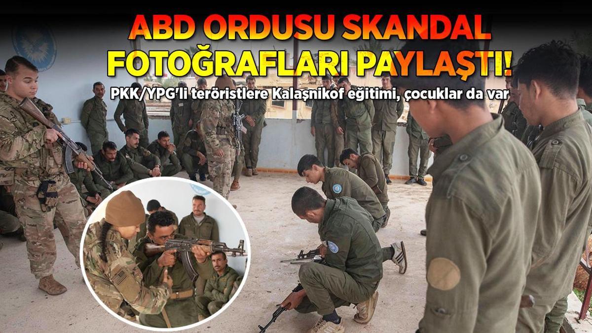 ABD ordusu skandal kareleri paylaştı! PKK/YPG’li teröristlere Kalaşnikof eğitimi, fotoğraflarda çocuklar da var!