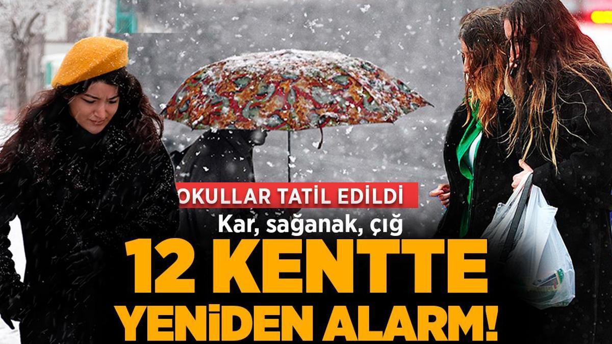 Son dakika… Meteoroloji 12 kent için alarm verdi! Kar ve sağanak devam edecek