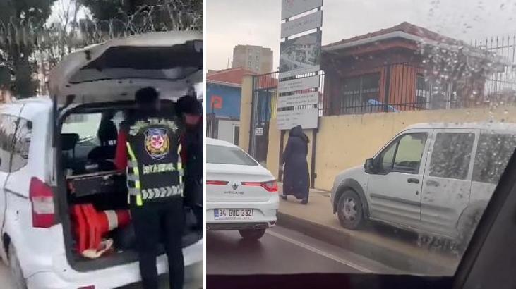 Avcılar’da şok görüntü! Kaldırımda giden sürücüye cezasız kalmadı