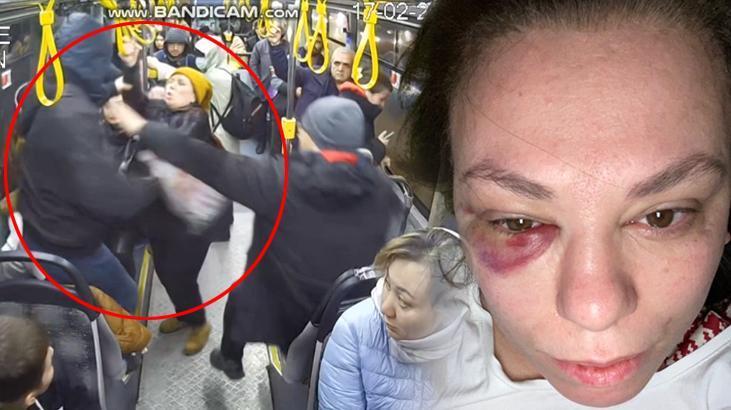 Otobüste kendinden yer isteyen kadına yumrukla saldırdı