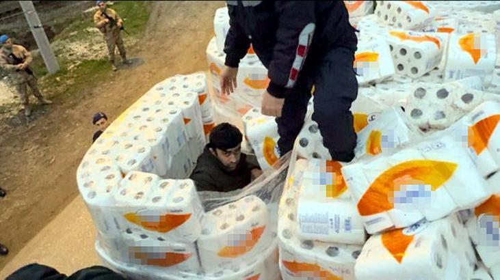 Yer: Düzce! Havlu kolileri arasından 39 kaçak göçmen çıktı