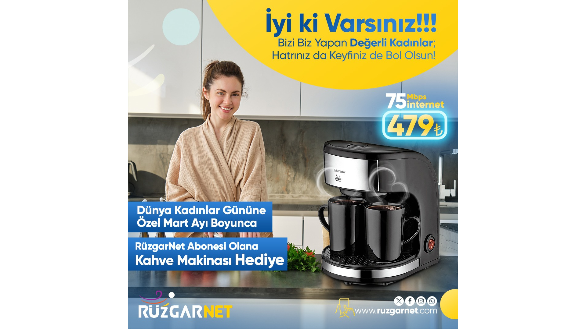 RüzgarNetten Kadınlar Gününe Özel Kahve Makinesi