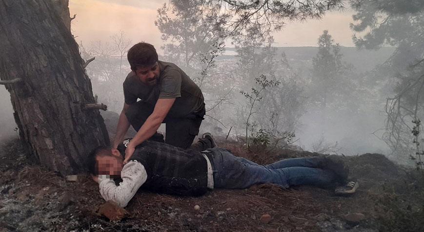 Ormandaki yangında yerde baygın halde bulundu: Isınmak için yaktım