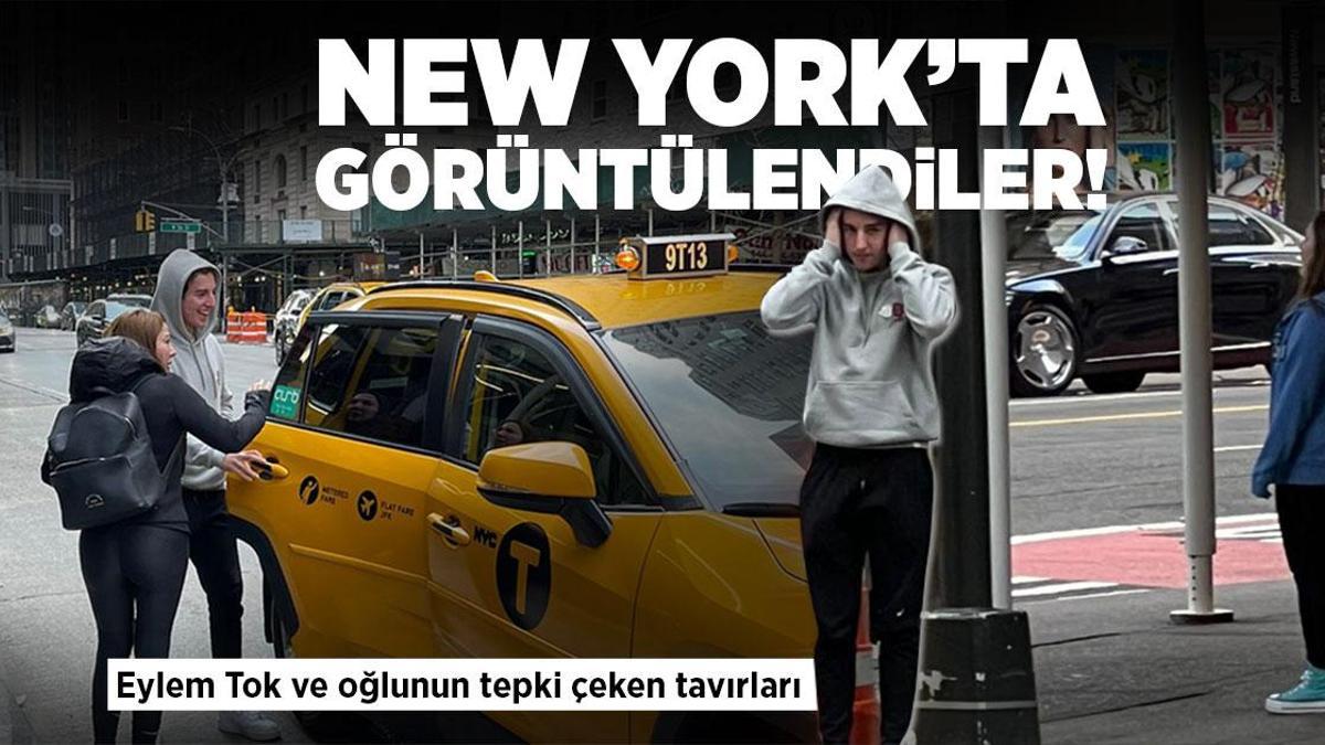 Eylem Tok ve oğlu Timur Cihantimur New York sokaklarında! Görüntüleri ortaya çıktı