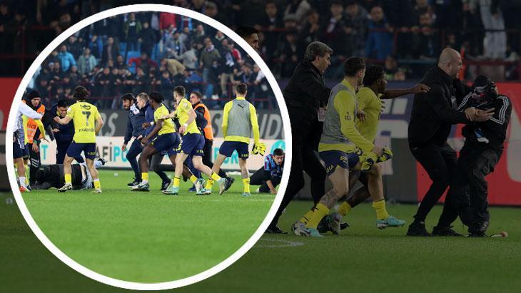 Trabzonspor – Fenerbahçe maçı sonrası büyük gerilim! Taraftar sahaya indi