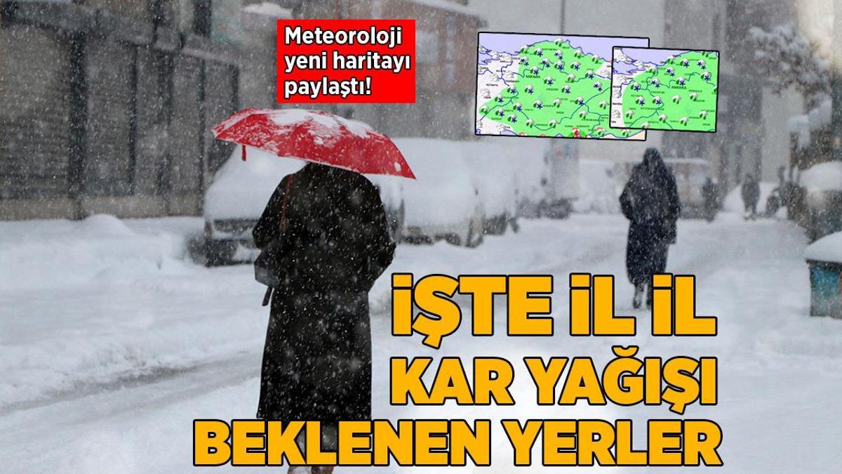 Son dakika… Meteoroloji yeni haritayı paylaştı! İşte il il kar ve yağmur beklenen yerler…