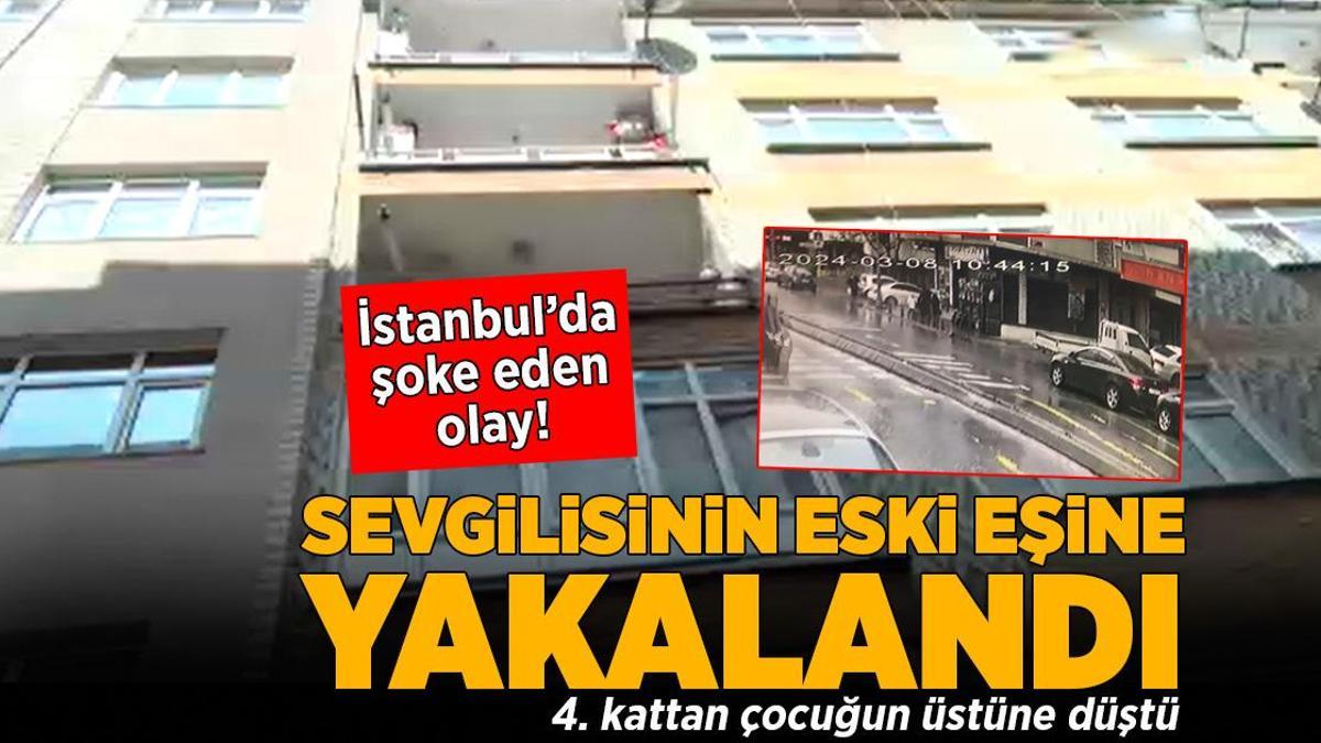 Sevgilisinin eski eşine yakalandı, iple inmeye çalışırken balkondan çocuğun üzerine düştü