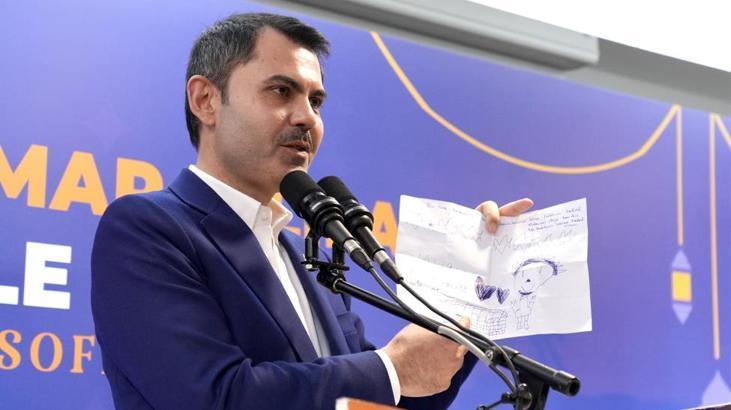 Murat Kurum’u duygulandıran resim! ‘Biz o evi yapacağız, o çocukların umudu olacağız’