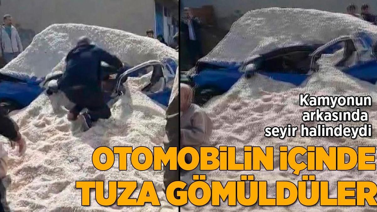 Başakşehir’de feci kaza! Tuz dolan otomobilde can pazarı