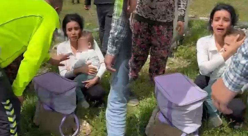 Ölümden dönen anne kucağında çocukla gözyaşı döktü