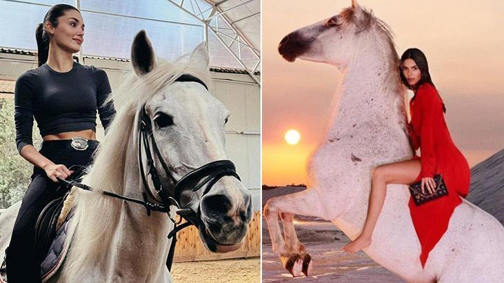 Hande Erçel ata bindiği anları paylaştı! ‘Kendall Jenner’ın çalmadığın bir hobisi kalmıştı’