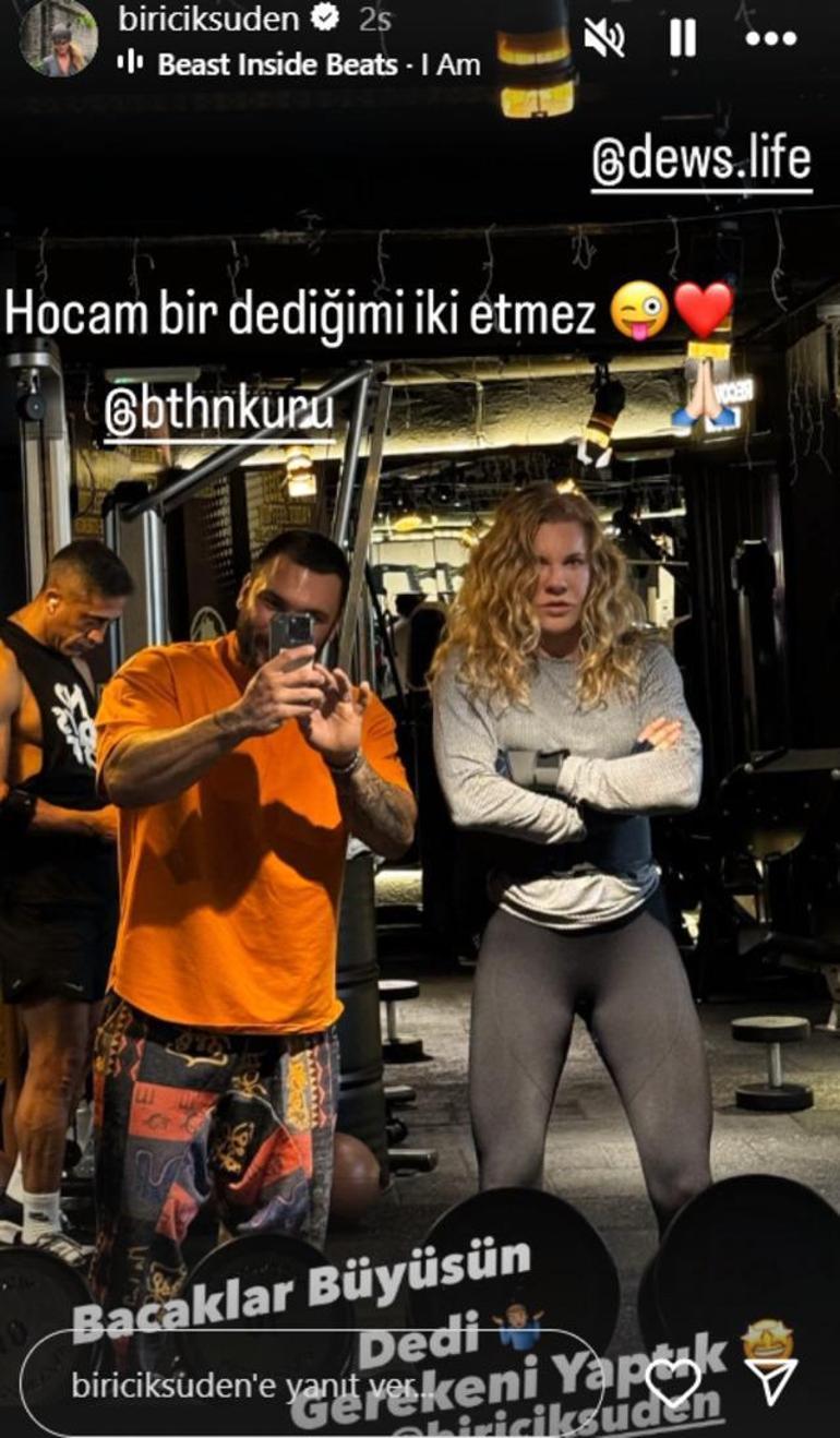 Biricik Suden spor salonundan paylaştı! 'Bacaklar büyüsün'