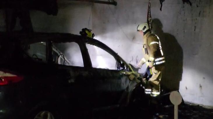 Otoparkta korku dolu anlar! ‘Camdan baktığımda alev gördüm’