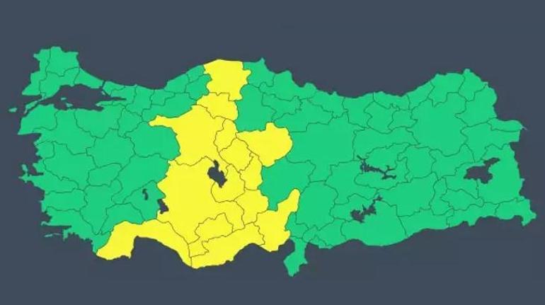 Meteoroloji yeni harita yayımladı! 14 il için sarı kodlu uyarı! Bu saatlerde dışarı çıkmayın