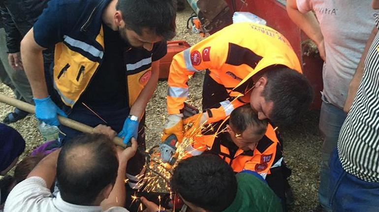 Korkunç kaza! Oynarken ayağına demir dirgen saplandı