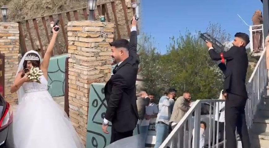 En mutlu günleriydi! Gelin ve damat dehşet saçtı