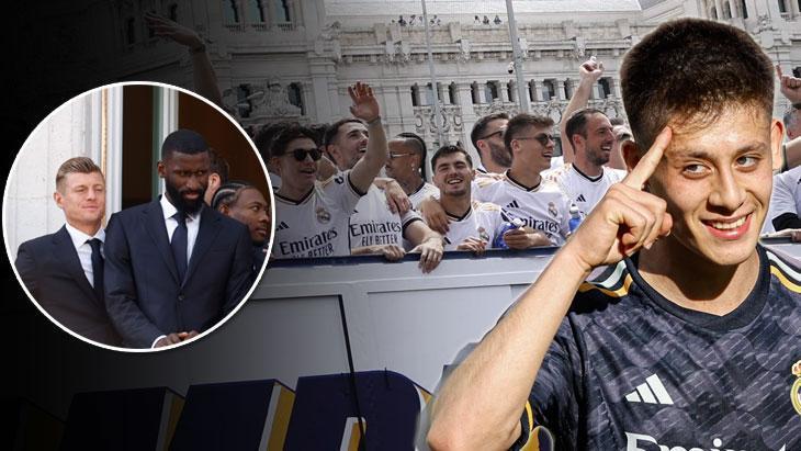 Real Madrid şampiyonluk kutlamalarında Arda Güler coşkusu! Rüdiger’den övgü: Türk elmas