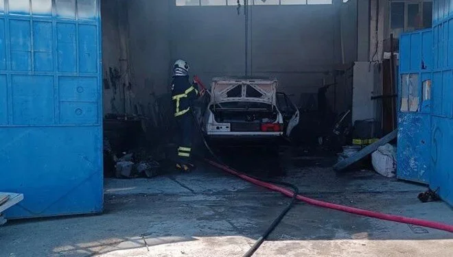 Bilecik’te Tamir Edilen Otomobil Alev Aldı