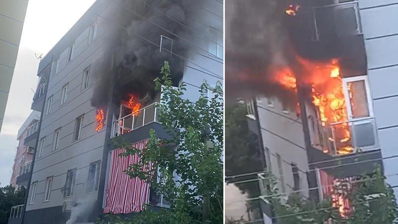 Apartman Alevlere Teslim Oldu: Kurtarma Anları Kameraya Yansıdı