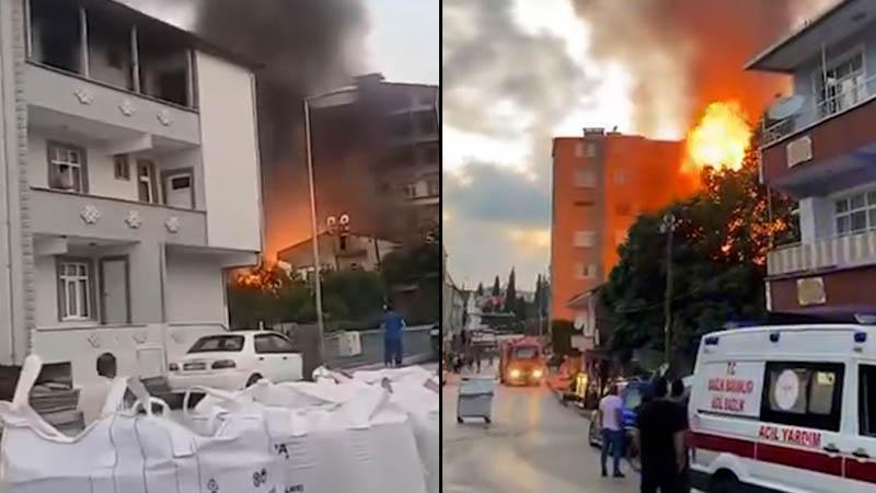 Depodaki yangın çevredeki iş yeri ve apartmana sıçradı