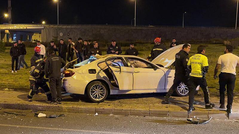 Palandöken’de otomobil takla attı: 4 yaralı
