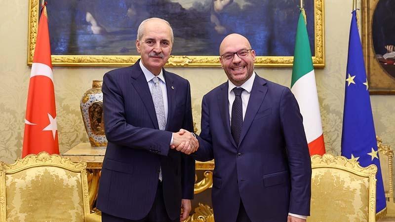 Numan Kurtulmuş, Roma’da İtalya ve Moldova meclis başkanlarıyla görüştü